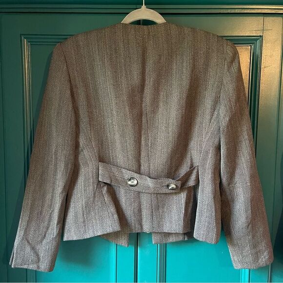 Vintage Christian Dior Tweed Pattern jacket blazer lightweight wool sz 8 - Picture 7 of 7